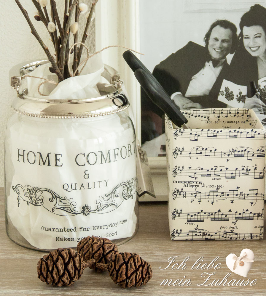 Blog - DIY mit Notenpapier - Lene Bjerre Windlicht Tradition Collection - Mammutbaum-Zapfen - Fotorahmen Augusta Collection - Bild 5