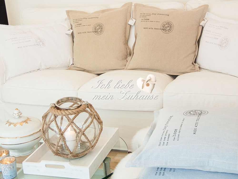 Blog - Strandfeeling mit Kissen von Lene Bjerre Wivia Collection 50x50 Camel und Ice-Blue 60x40 Weiss - Teelicht Blue Mood - Bild 5