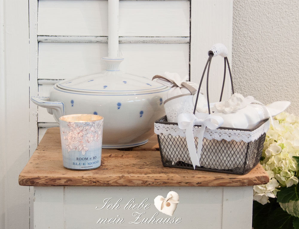 Blog - Ecke im Landhausstil mit Lene Bjerre Teelichter Blue Mood Collection und Vintage Suppenschüssel - Bild 5