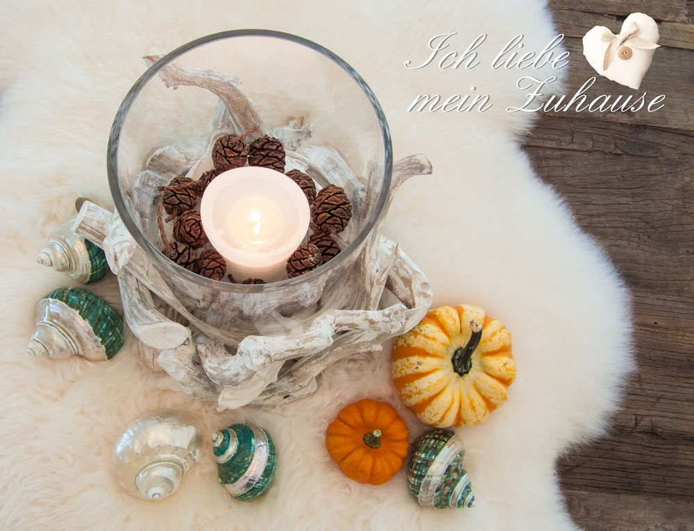 Blog - Mediterrane Herbstimpressionen mit Windlichtern, Muscheln und Kürbissen - Bild 1