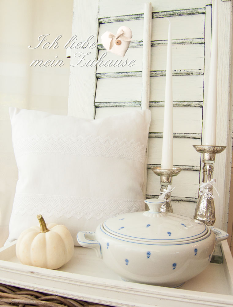 Blog - Vintage-Dekoration im Herbst - Lene Bjerre Windlicht Kerzenständer Keramiktopf und Vintage Chic Porzellan Suppenschüssel - Bild 10