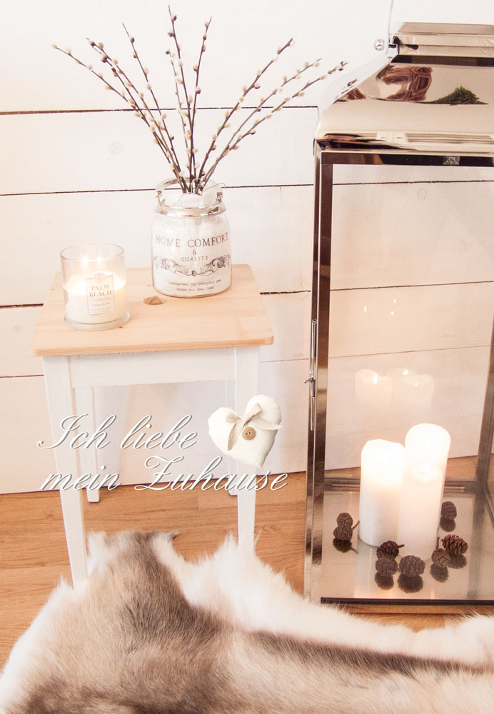 Blog - Kuschlige Rentierfell-Dekoration - Deko-Glas mit Hirschgeweih - Lene Bjerre Laterne Fiona Collection - Bild 1