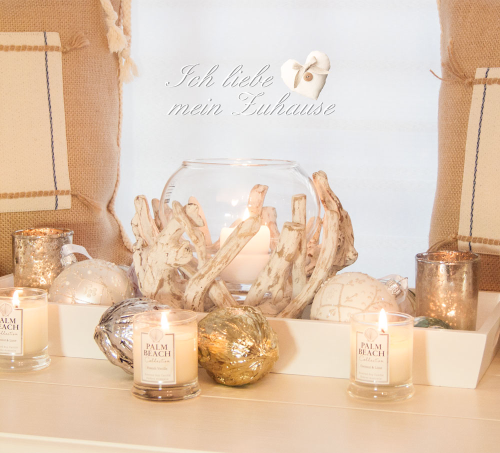 Blog - Weihnachten im Seaside-Stil mit Kissen Muscheln Palm Beach Collection Duftkerzen Nautilus Windlicht - Bild 3