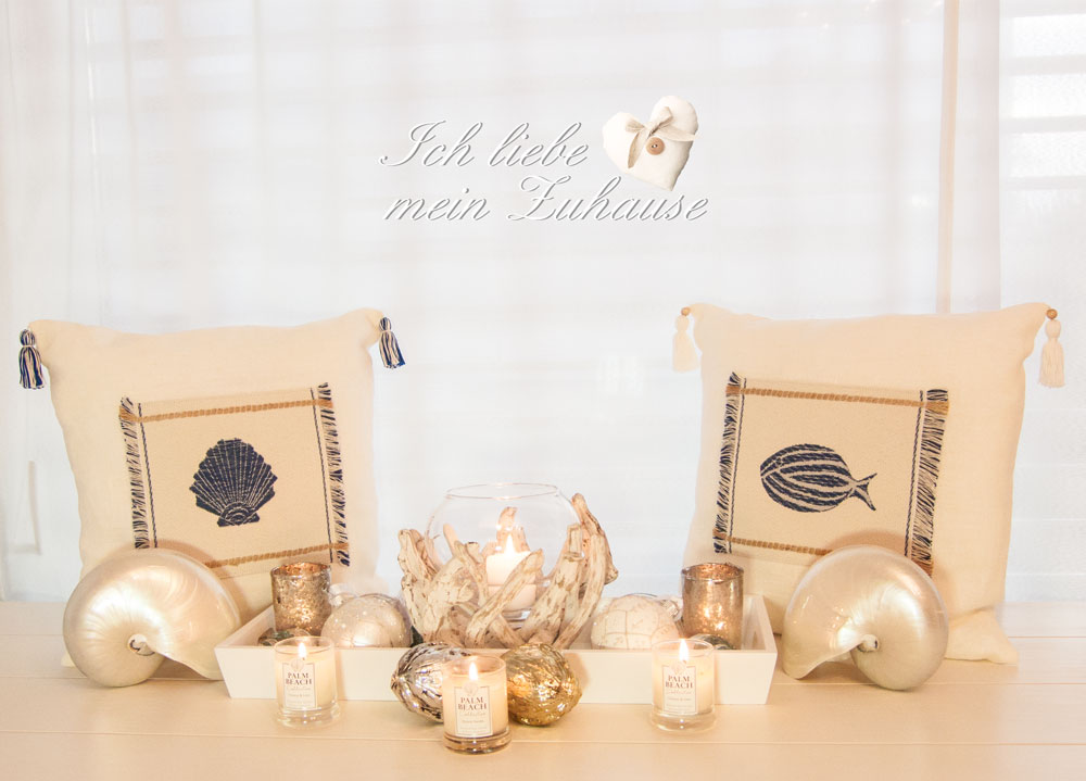 Blog - Weihnachten im Seaside-Stil mit Kissen Muscheln Palm Beach Collection Duftkerzen Nautilus Windlicht - Bild 5