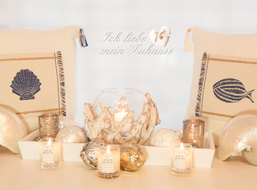 Blog - Weihnachten im Seaside-Stil mit Kissen Muscheln Palm Beach Collection Duftkerzen Nautilus Windlicht - Bild 8
