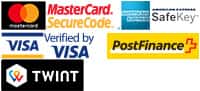 Kredit- und PostFinance Karten-Logos