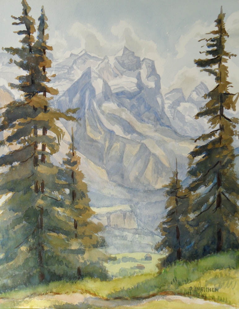 Mägisalp – Aquarell von Otto Ineichen (11863) Mägisalp - Aquarell von Otto Ineichen (11863)