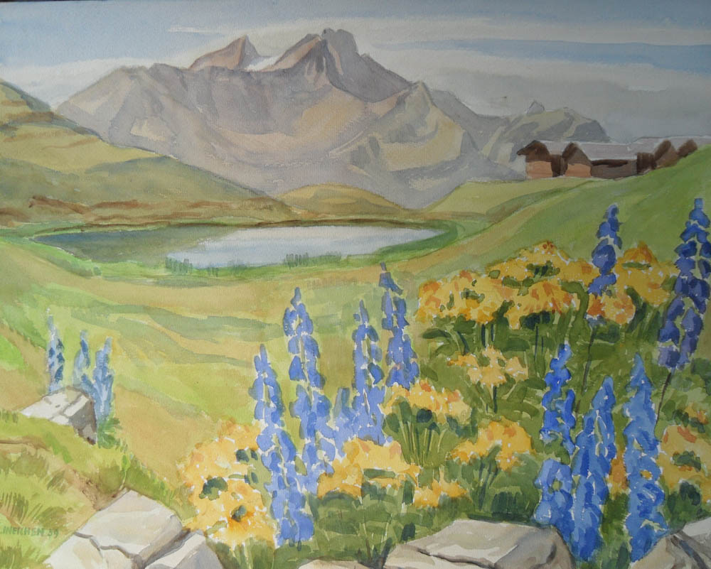 Mägisalp – Aquarell von Otto Ineichen (11902) Mägisalp - Aquarell von Otto Ineichen (11902)