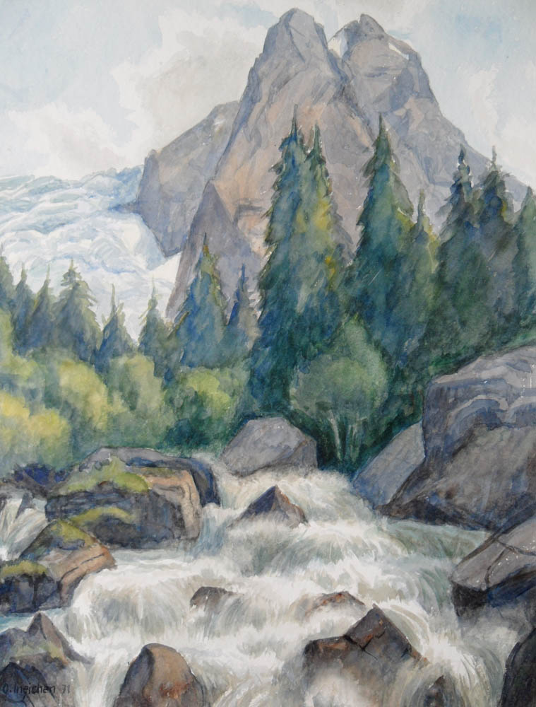 Rosenlaui – Aquarell von Otto Ineichen (11779) Rosenlaui - Aquarell von Otto Ineichen (11779)
