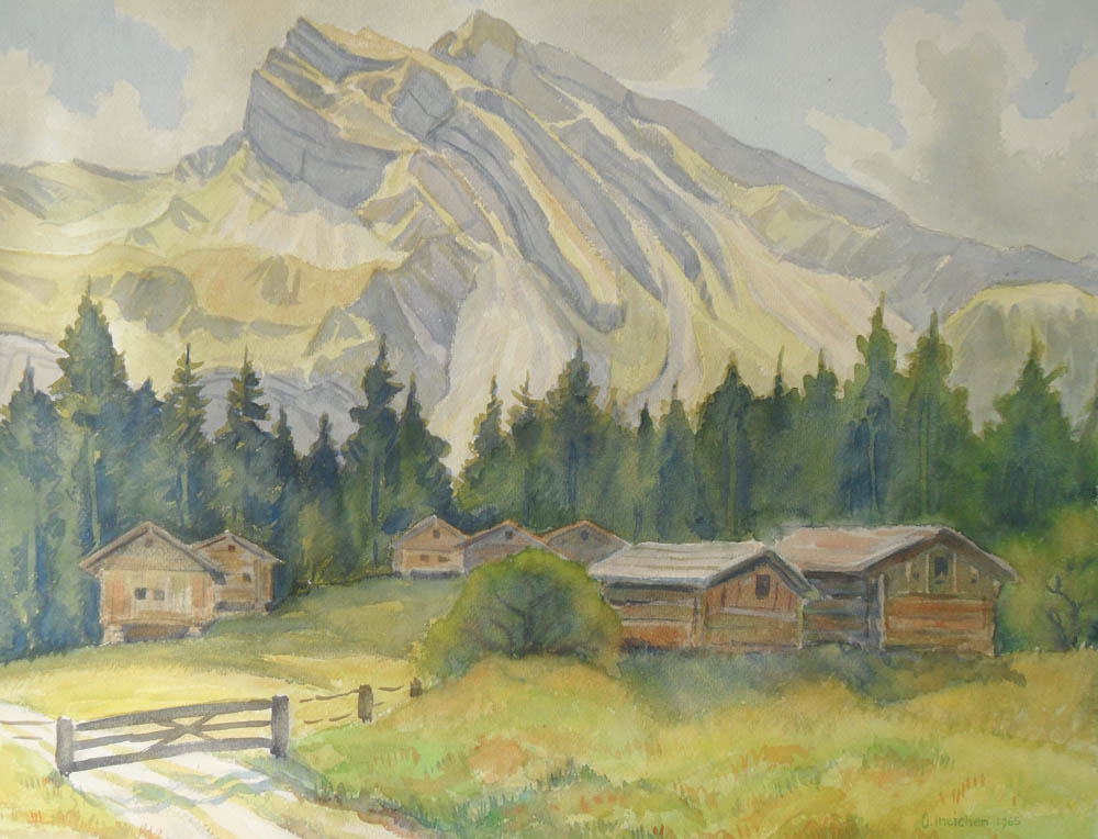 Schwalmis – Aquarell von Otto Ineichen (11864) Schwalmis - Aquarell von Otto Ineichen (11864)
