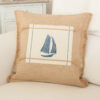 Dekokissen Segelschiff - Qualitätskissen mit gewobener Applikation