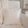 Leinenkissen Weiss mit Rüschenspitzen - Luxus Home Collection