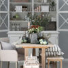 Lene Bjerre - Landhaus Buffet aus der Scandinavia Collection - Modell 4 mit Tisch Gretel Collection und Stuhl und Bank Sanne Collection