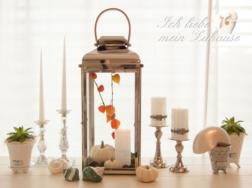 Blog - Herbstdekoration mit Lene Bjerre Laternen Kerzenständer Bilderrahmen Keramiktopf und Muscheln - Bild 6