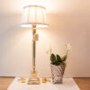 Lene Bjerre - Tischlampe aus der Carmina Lighting Collection gold, mit 2 soft Leinen Schirmen weiss+shadow