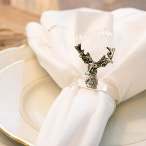 Edzard-Tisch- und Tafelkultur/Serviettenring Hirsch,4-er Set, versilbert & anlaufgeschützt