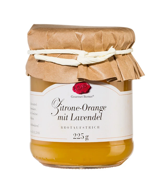 Gourmet Berner - Zitrone-Orange mit Lavendel - Brotaufstrich im Glas