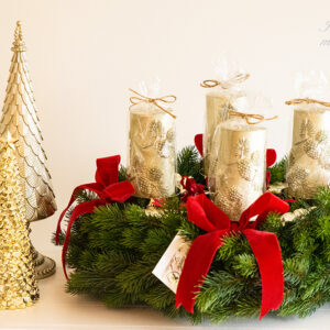 Lene Bjerre - Kerze Elegia mit Zapfen / Lightgold