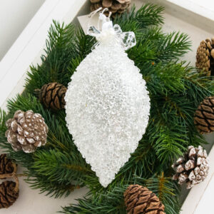 Lene Bjerre – Christbaumschmuck Zapfen Cristelle /weiss