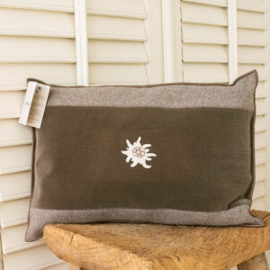 Altalena of Switzerland - Kissen Chalet-Romantik mit Edelweiss auf Samt/30x45cm